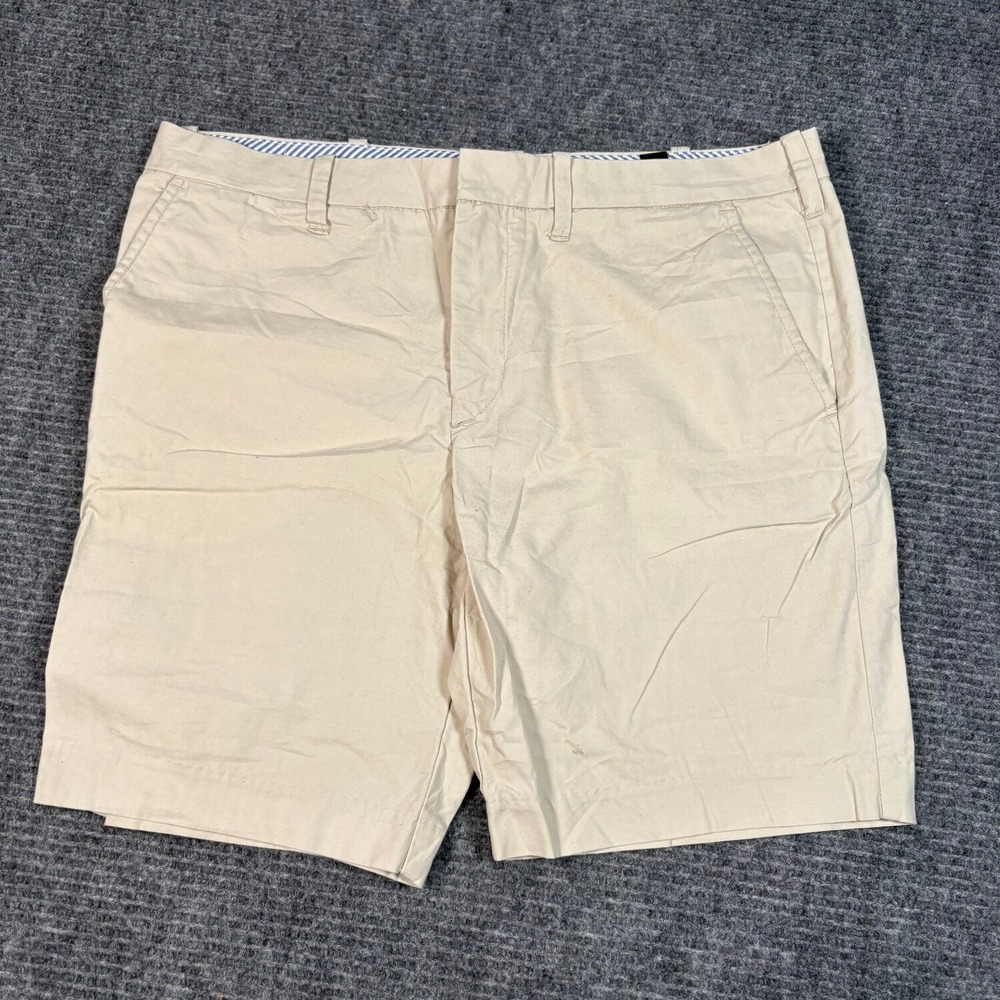 Express Photographer Shorts Mens 34 Beige Good Slim Fit Chino Khaki